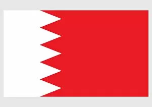 National Flag Gallery: Illustration of national flag of Bahrain, with white band on left