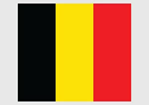 National Flag Gallery: Illustration of national flag of Belgium, with three equal vertical bands of black, yellow and red