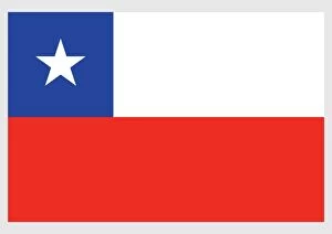 Images Dated 6th February 2009: Illustration of national flag of Chile, with two equal horizontal bands of white