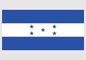 National Flag Gallery: Illustration of national flag of Honduras, with field of three horizontal bands