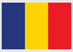 Identity Gallery: Illustration of national flag of Romania, a vertical tricolor with equal stripes of blue, yellow