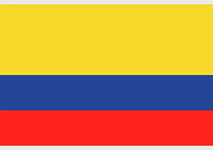Ensign Gallery: Illustration of national flag and state ensign of Colombia, a horizontal tricolor of yellow