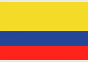 Illustration of national flag and state ensign of Colombia, a horizontal tricolor of yellow, blue and red