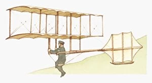 Images Dated 16th June 2011: Illustration of Octave Chanutes biplane glider, 1897