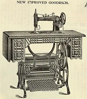 Illustration of Old Time Sewing Machine