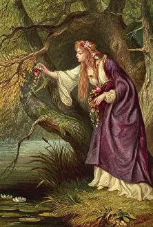 Illustration of Ophelia at the Brook from Hamlet