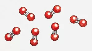 Illustration of oxygen molecules