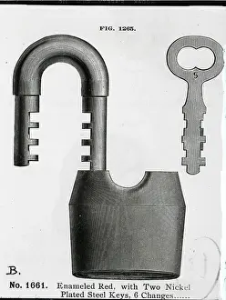 Late Prints: Illustration Of Padlock & Key