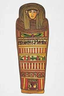Images Dated 9th August 2006: Illustration, painted Egyptian mummy coffin