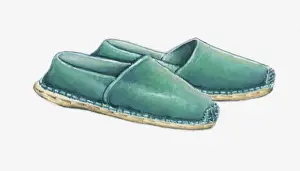 Footwear Prints: Illustration of a pair of green espadrilles