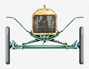 Engine Gallery: Illustration of front parts of Model T Ford