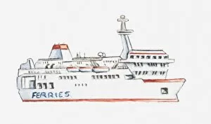 Western Script Gallery: Illustration of a passenger ferry