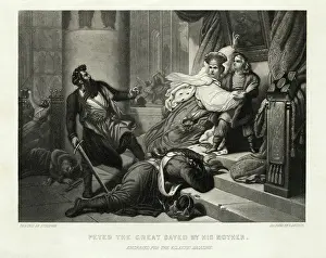 Assassination Prints: Illustration of Peter the Great Saved by His Mother