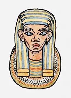 Bust Prints: Illustration of a pharaohs bust