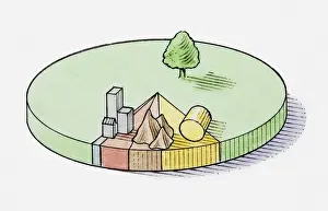 Infographic Prints: Illustration of pie chart showing distribution of land use in Sweden