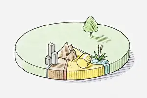 Illustration of pie chart showing percentage of land use in Finland