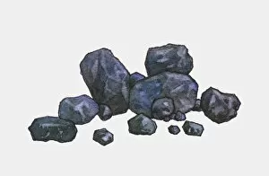 Illustration of pieces of mined coal
