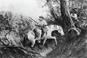 Frontiers Prints: Illustration Of Pioneer On Horseback
