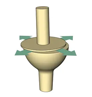 Engineering Prints: Illustration, plane joint, arrows indicating possible directions of movement
