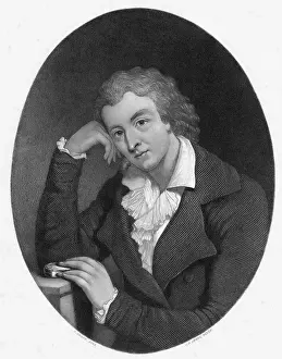 Illustration of Poet Friedrich Schiller in Thoughtful Pose