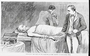 Illustration of President Garfield Lying in Morgue