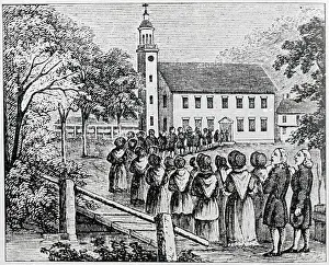 Procession Prints: Illustration of a Procession Entering a Church