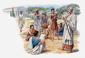Images Dated 17th June 2010: Illustration of Pythagora and his followers discovering the harmony of the universe
