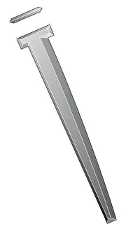 Pointed Prints: Illustration of rectangular cut floor brad with L-shaped head