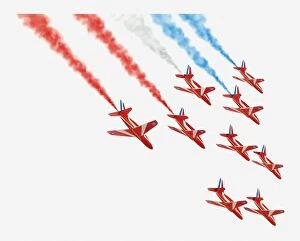 Images Dated 14th June 2011: Illustration of Red Arrow planes flying in formation