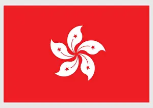 Star Shape Prints: Illustration of Regional Flag of the Hong Kong Special Administrative Region
