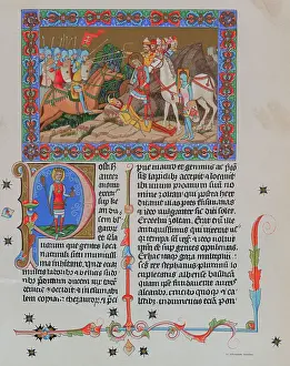 Prints of (Original Caption). Medieval Illumination Of Scene From Crusades Discover the beauty and mystery of the medieval era: Illustration of Religious and Military Crusades Epics