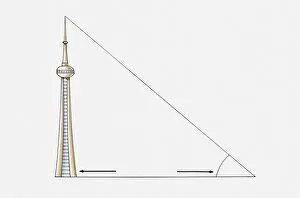 Images Dated 21st April 2010: Illustration of right angled triangle and tall building