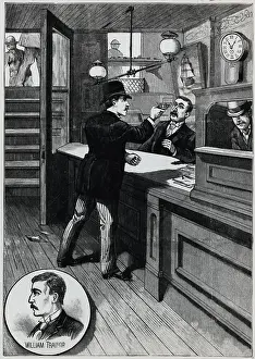 Counter Prints: Illustration of Robber Holding Up Broker's Office