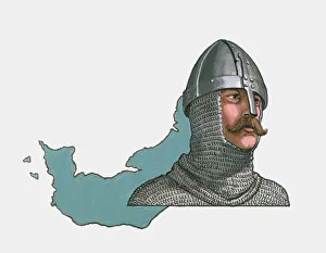 Images Dated 16th December 2009: Illustration of Rollo and map of Normandy