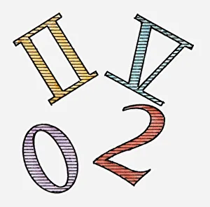 Images Dated 26th April 2010: Illustration of Roman and Arabic numerals