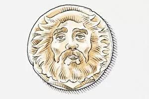 Illustration of Roman God Jupiter on coin