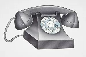 Illustration, rotary dial telephone
