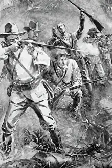 William A Prints: Illustration of Rough Riders in the Spanish American War