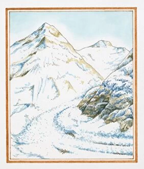 Images Dated 12th March 2010: Illustration of route to summit of Mt Everest through Khumbu Glacier