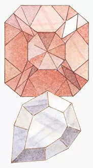 Images Dated 12th July 2011: Illustration of ruby and diamond gemstones