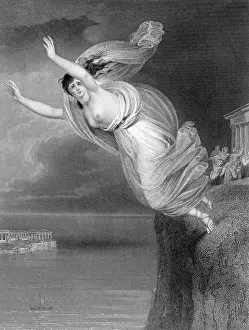 Illustration of Sappho Jumping to Her Death