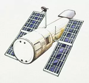 Satellite Collection: Illustration of satellite used for detecting interstellar ultraviolet rays