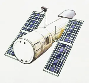 Illustration of satellite used for detecting interstellar ultraviolet rays