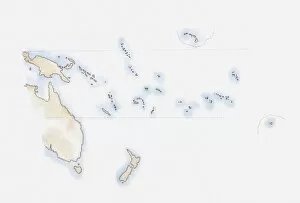 Images Dated 21st April 2010: Illustration of scattered group of islands in Pacific Ocean