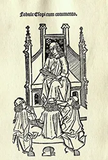 Illustration of Schoolmaster Instructing Students