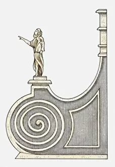 Illustration of a scrolled buttress, Basilica of St Mary of Health (Basilica di Santa Maria della Salute), Venice