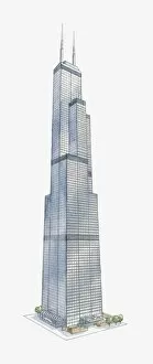 Images Dated 9th February 2009: Illustration of Sears Tower, Chicago, once the worlds tallest building 1974 - 1998