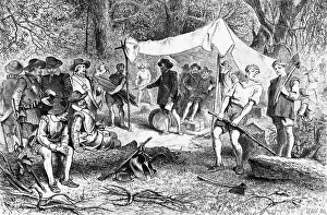 New World Prints: Illustration of Settlers at Jamestown, Virginia