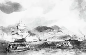 Opium Prints: Illustration Of Ships In Battle