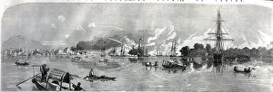 Guangzhou Prints: Illustration Of Ships At Canton Harbor